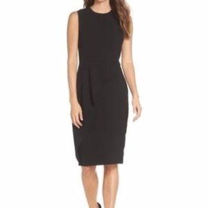Eliza J Asymmetrical Ruffle Sheath Dress